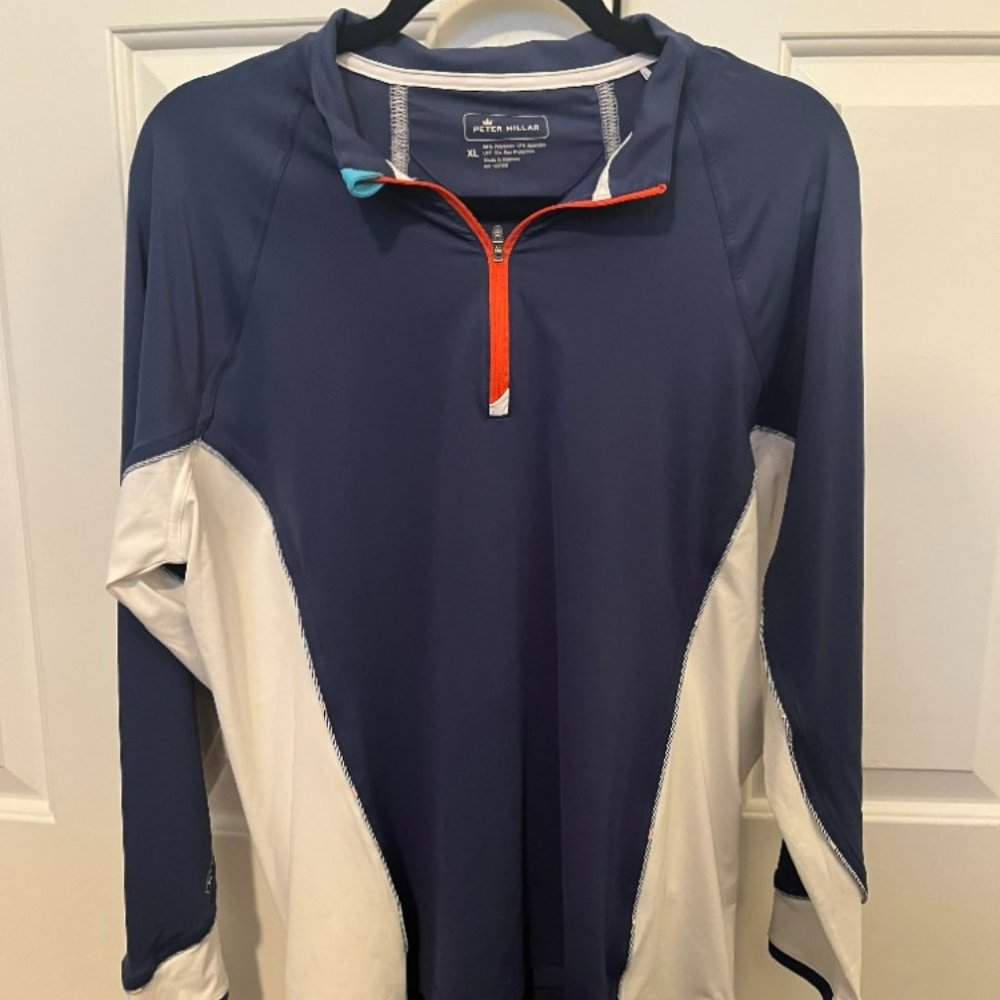 Peter Millar Navy and White Ladies Golf Jacket 50+UPF